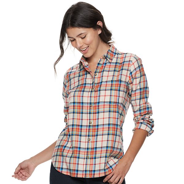 Juniors' SO® Button Down Flannel Shirt