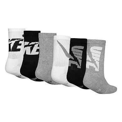 Boys Nike 6-Pack Dri-FIT Performance Cushioned Crew Socks