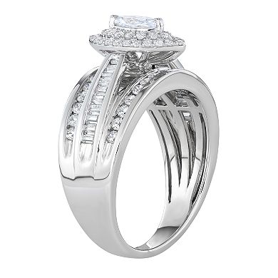 Simply Vera Vera Wang 14k White Gold 1 Carat T.W. Diamond Marquise Tiered Engagement Ring