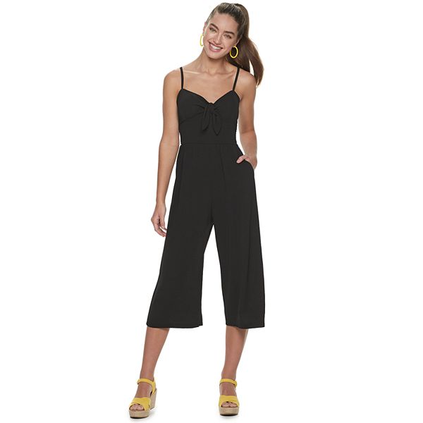 Juniors' Lily Rose TieFront Molded Cup Jumpsuit