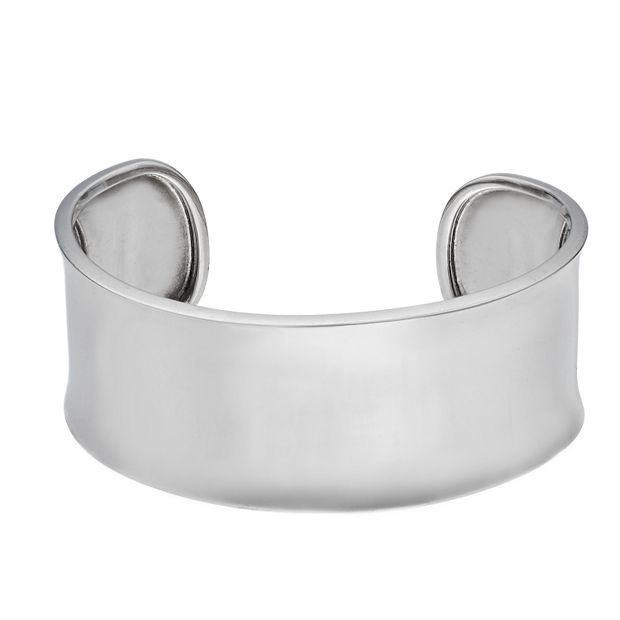 Sterling Silver High Polished Wide Cuff Bracelet