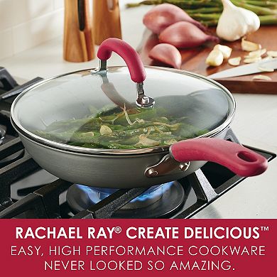 Rachael Ray Create Delicious Hard-Anodized Aluminum Nonstick Covered Deep Skillet