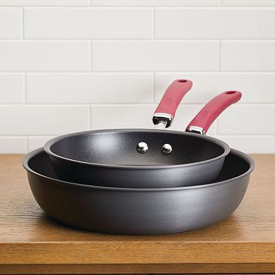 Rachael Ray Create Delicious Hard-Anodized Aluminum Nonstick Deep Skillet Twin Pack