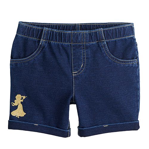 Disney's Aladdin Jasmine Girls 412 Glittery Graphic Denim Shorts by
