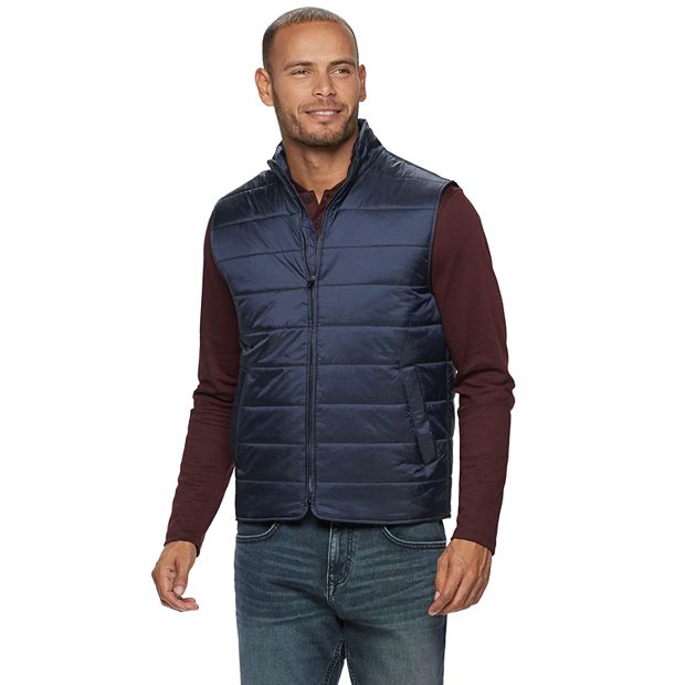 Blue puffer hot sale vest mens