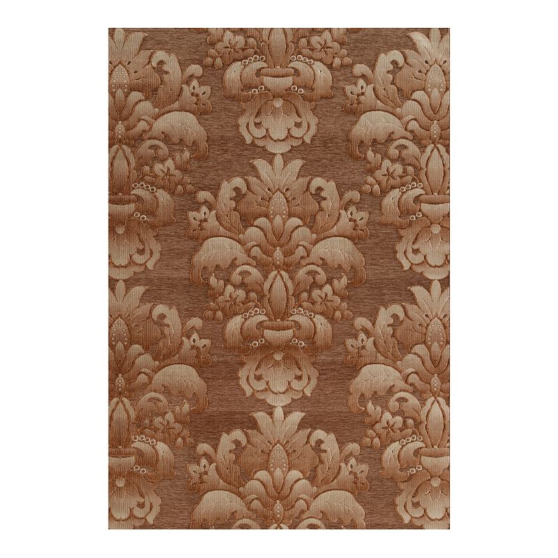 Linon Hi Lo Floral II Rug, Brown, 8X10 Ft