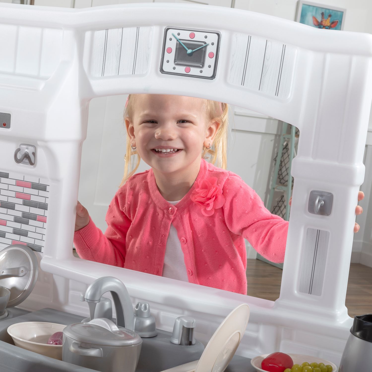 step2 modern cook play kitchen pink set