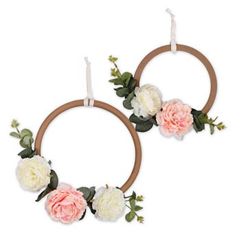 The Peanut Shell 2 pc Floral Ring Wall Décor