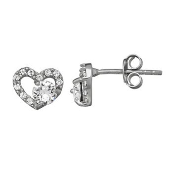 Charming Girl Kids' Crystal Heart Stud Earrings