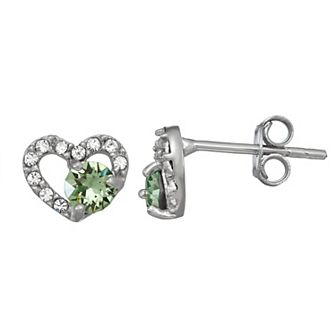 Charming Girl Kids' Crystal Heart Stud Earrings