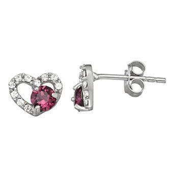 Charming Girl Kids' Crystal Heart Stud Earrings