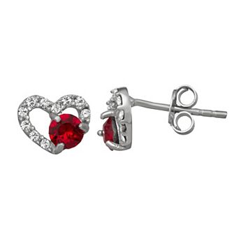 Charming Girl Kids' Crystal Heart Stud Earrings