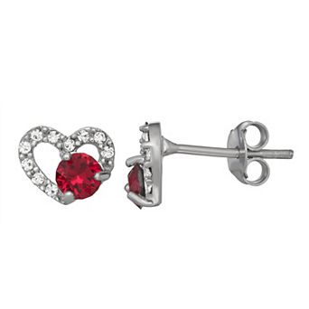Charming Girl Kids' Crystal Heart Stud Earrings