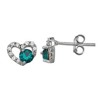 Charming Girl Kids' Crystal Heart Stud Earrings