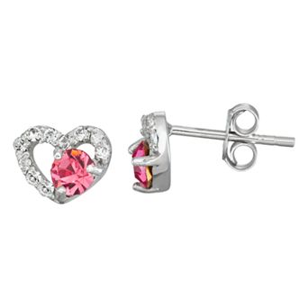 Charming Girl Kids' Crystal Heart Stud Earrings