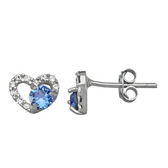 Charming Girl Kids' Crystal Heart Stud Earrings