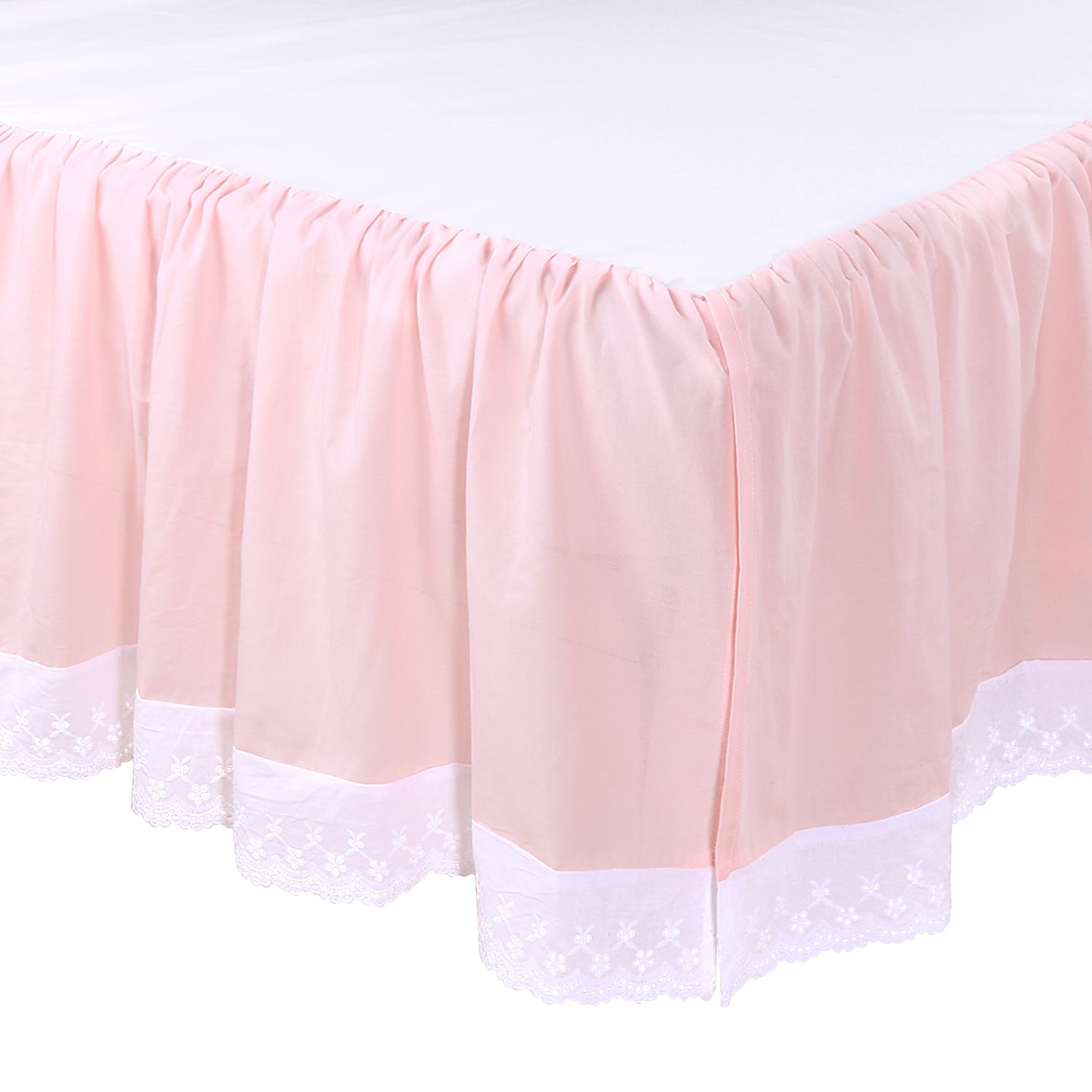 pink crib skirt ruffle