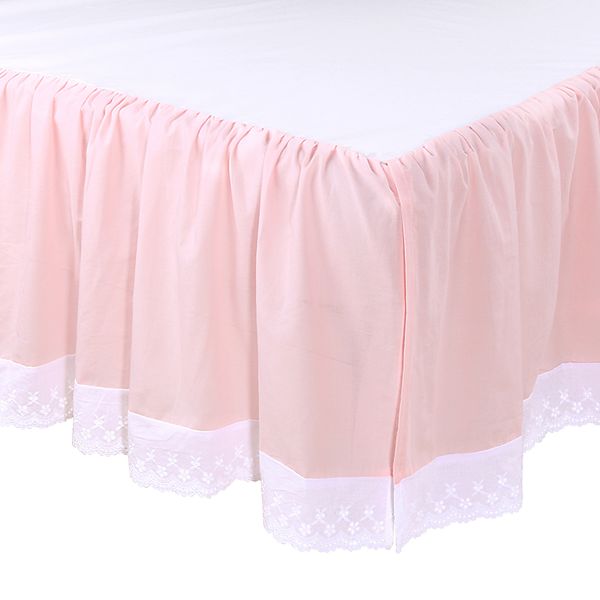 The Peanut Shell Farmhouse Pink Crib Skirt