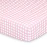 The Peanut Shell Farmhouse Pink Gingham Checkered Fitted Crib Sheet