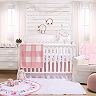 The Peanut Shell Farmhouse Pink Gingham Checkered Fitted Crib Sheet
