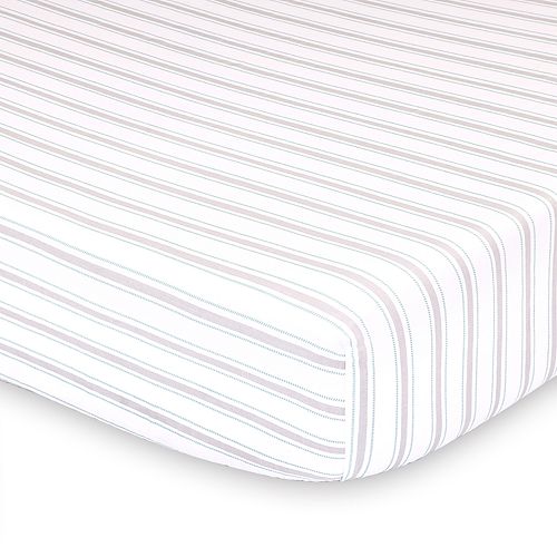 The Peanut Shell Farmhouse Striped Fitted Crib Sheet