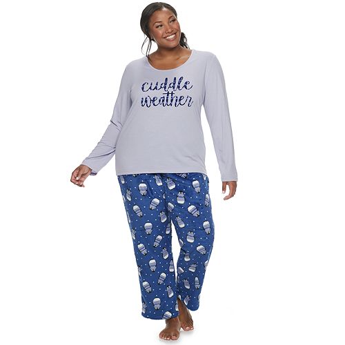 Plus Size Be Yourself Dreamy Fleece 2Piece Pajama Set