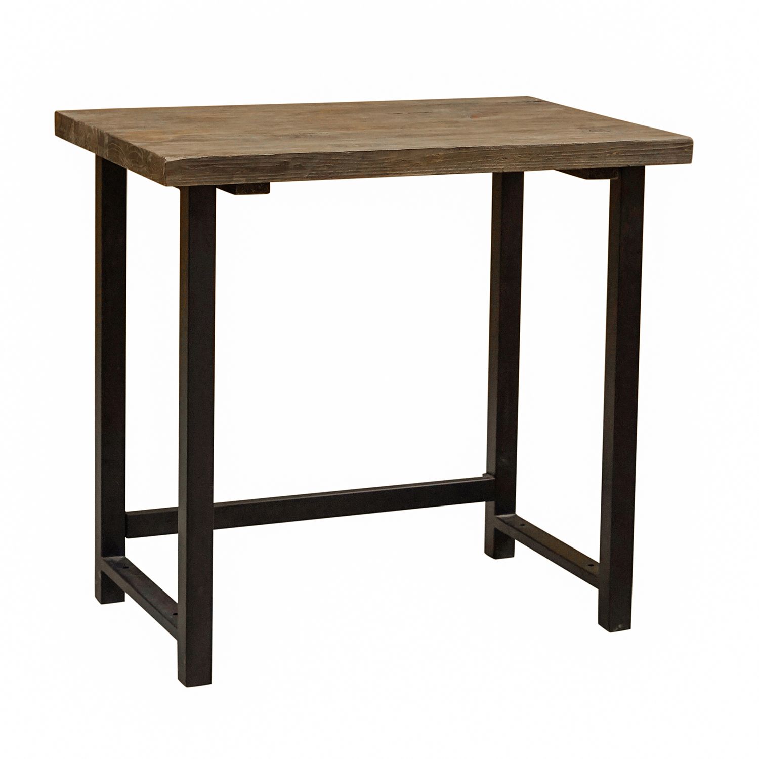 Erina Solid Acacia Wood Small Desk in Distressed Charcoal Brown