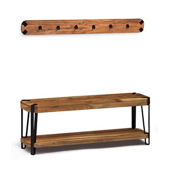 Alaterre Furniture Ryegate Bench & Coat Hook 2 pc Set
