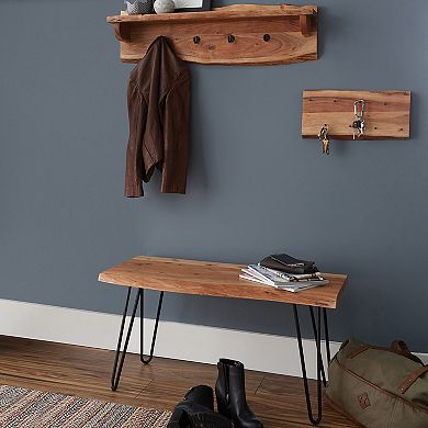 Alaterre Hairpin Bench & Coat Hook Shelf 2-piece Set