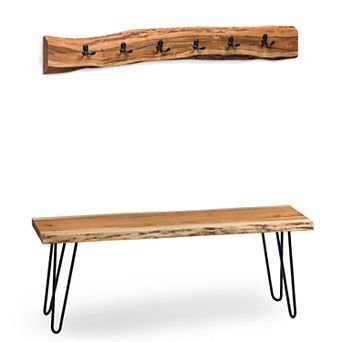 Alaterre Hairpin Bench & Coat Hook 2 pc Set