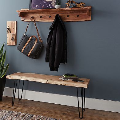 Alaterre Hairpin Bench & Coat Hook Shelf 2-piece Set