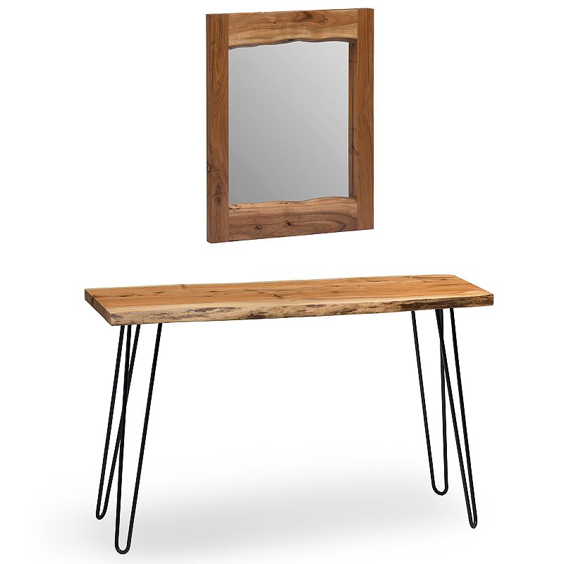 51781913 Alaterre Hairpin Console Table & Wall Mirror 2-pie sku 51781913