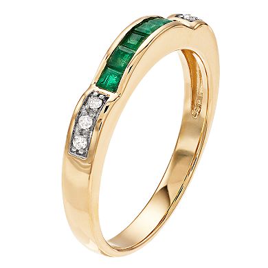 10k Gold Gemstone & Diamond Accent Ring