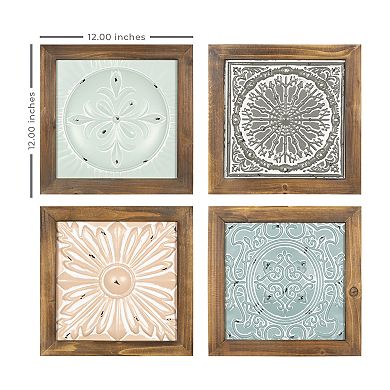 Stratton Home Decor "Set of 4 Boho Tiles" Wall Decor