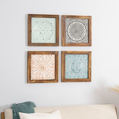 Stratton Home Decor "Set of 4 Boho Tiles" Wall Decor