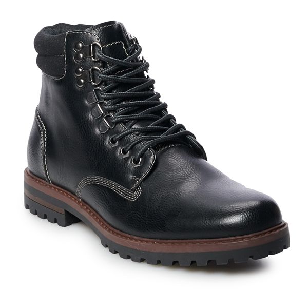 kohls mens black boots