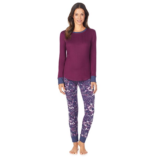 ClimateRight by Cuddl Duds Women's Base Layer Jersey Thermal Top and  Leggings Set, 2-Piece, Sizes XS-XXL