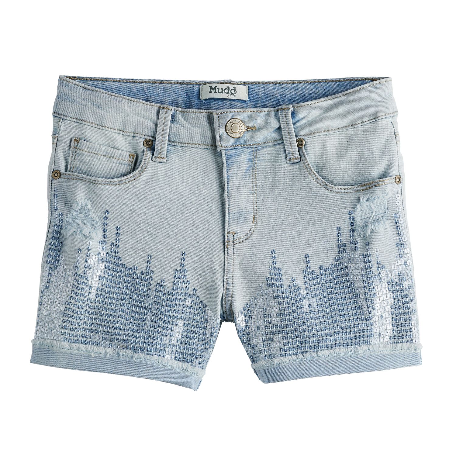 sparkly jean shorts