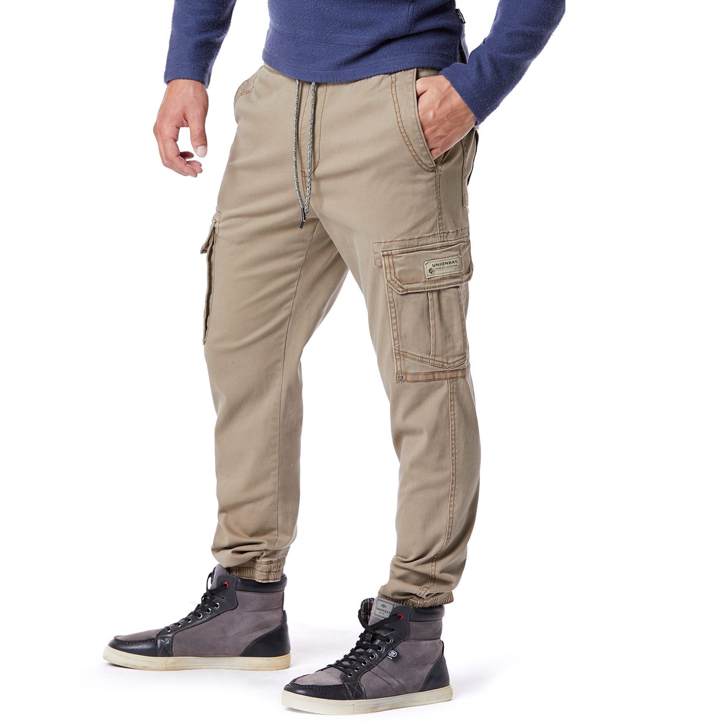 tall khaki joggers