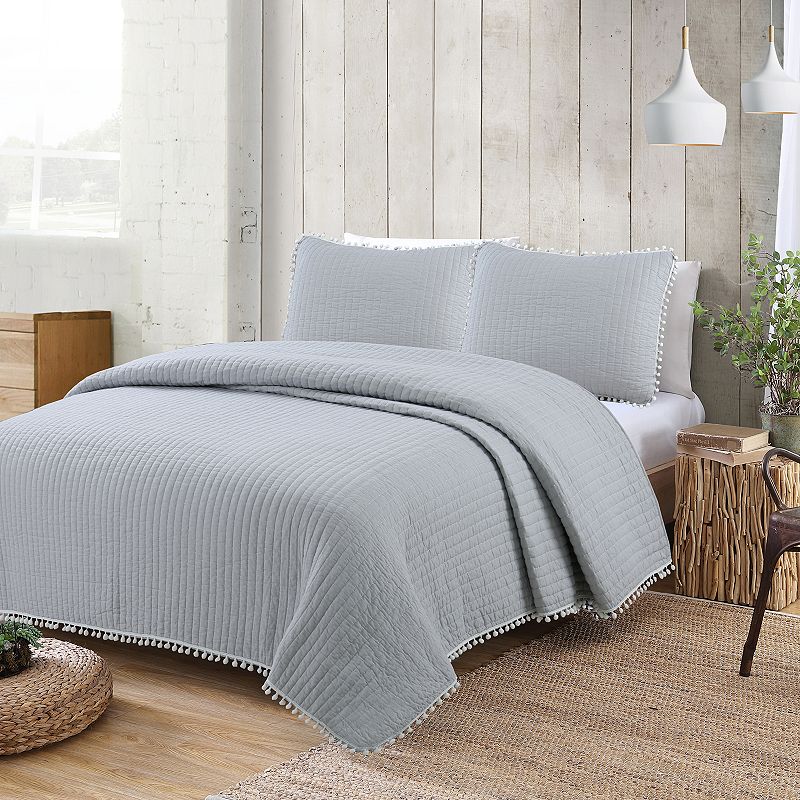 58857344 Costa Brava Quilt Set, Grey, Twin sku 58857344