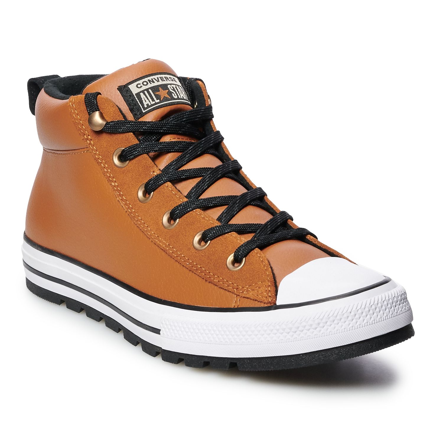 converse men's street leather mid top sneaker