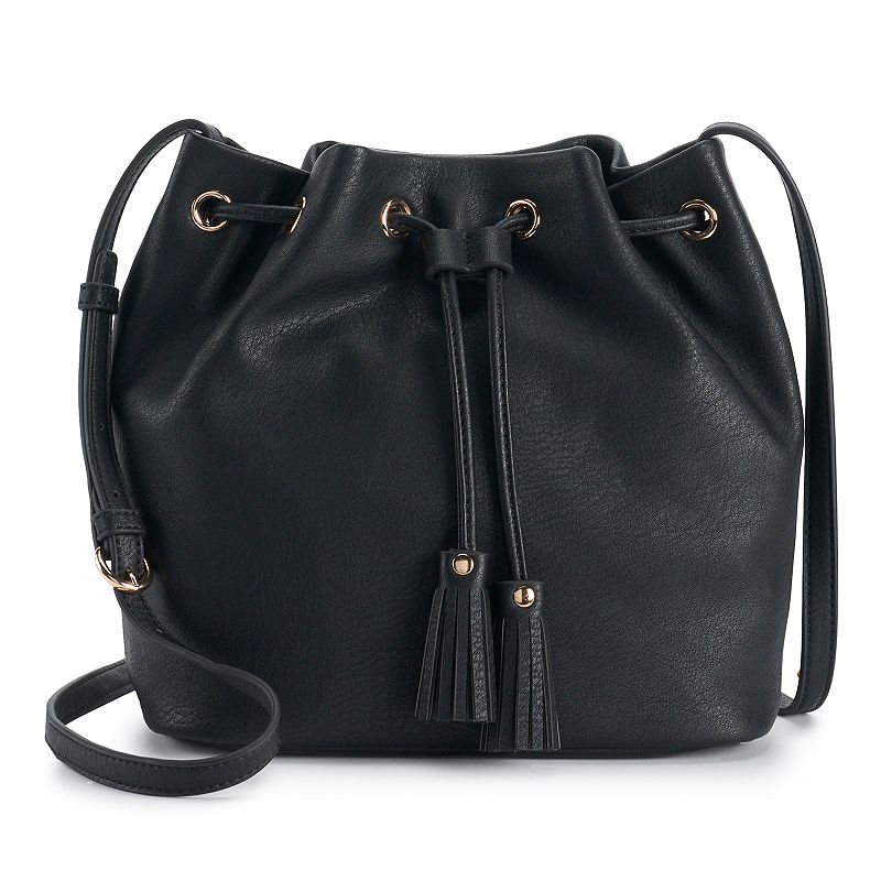 LC Lauren Conrad Kali Bucket Bag, Black