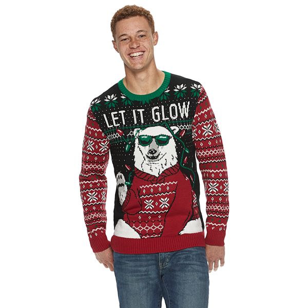 Men's Let It Glow Light-Up Ugly Christmas Sweater
