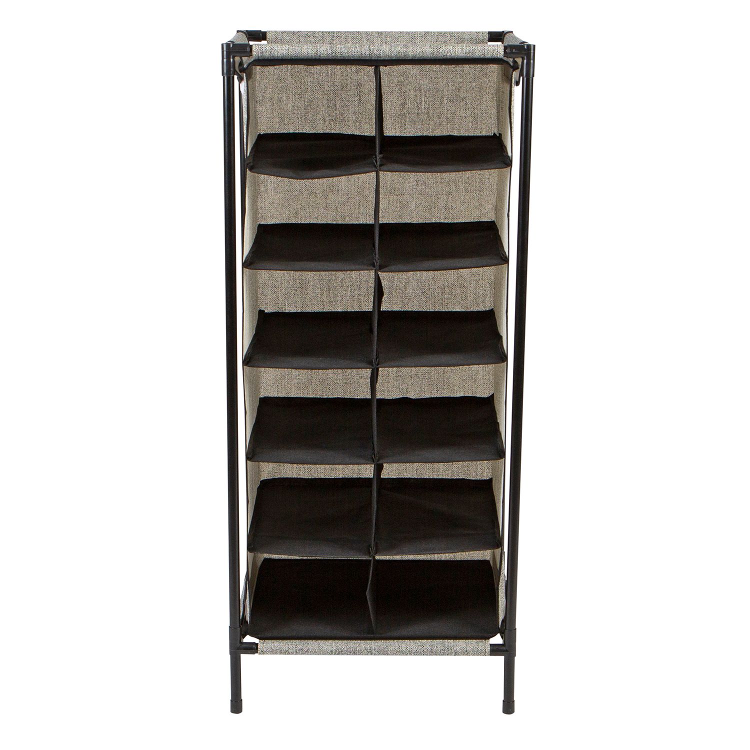 Juvale Free Standing 3 Tier 18 Pair Shoe Rack Shelf Organizer for Entryway  Closet, 24-45 Expandable, Black & Oak Grain Metal