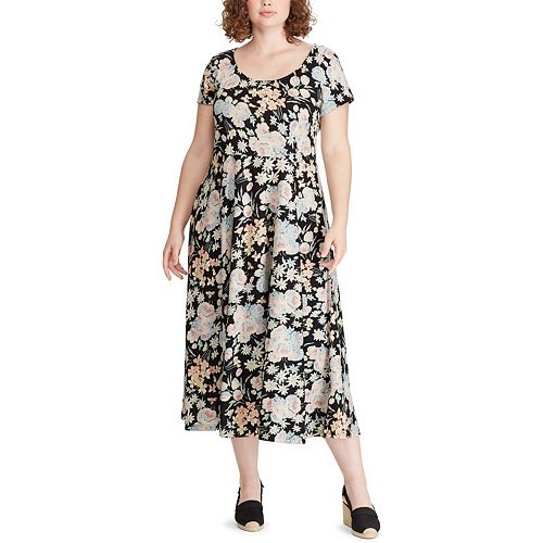 Plus Size Chaps Floral Midi Dress