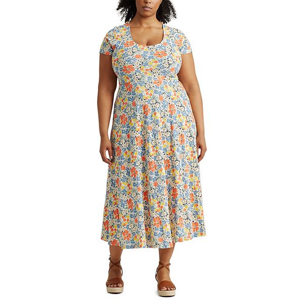 Plus Size Chaps Jersey Print Dress