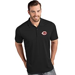 Men's Fanatics Branded Black Cincinnati Reds Big & Tall Solid Birdseye Polo