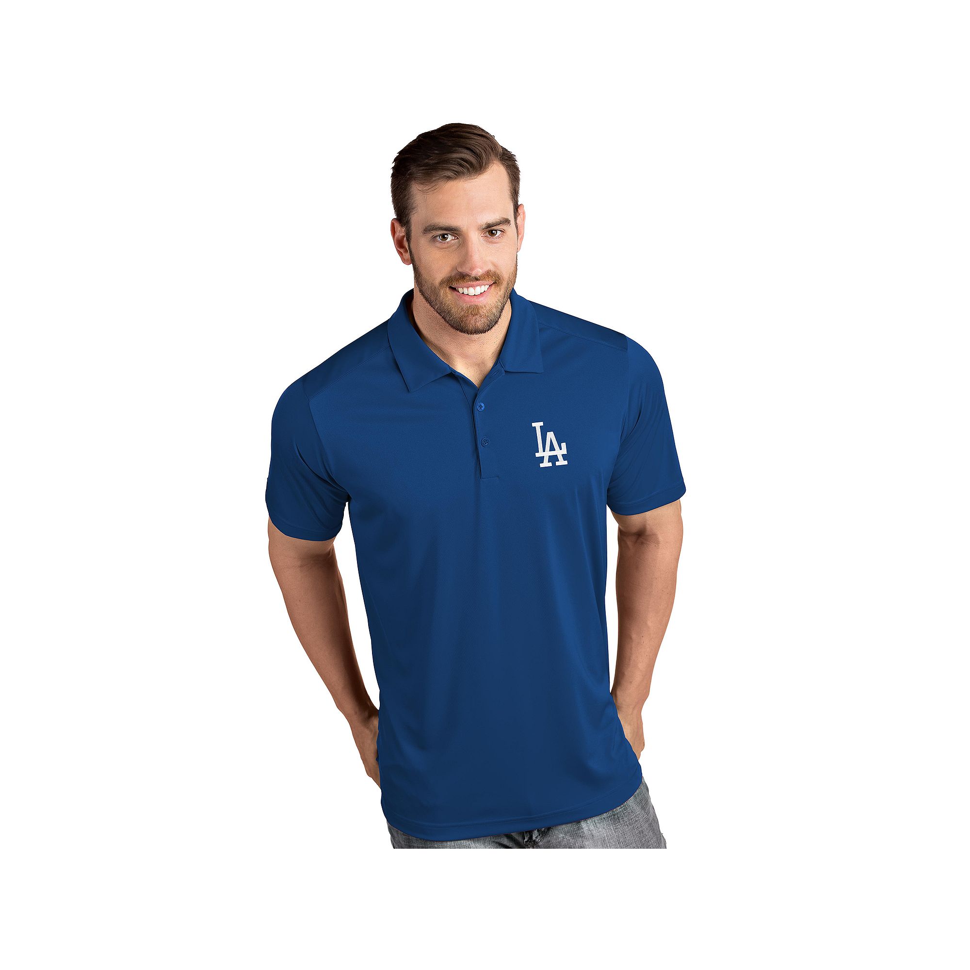 Mens Antigua Los Angeles Dodgers Tribute Polo, Size: Small, Blue