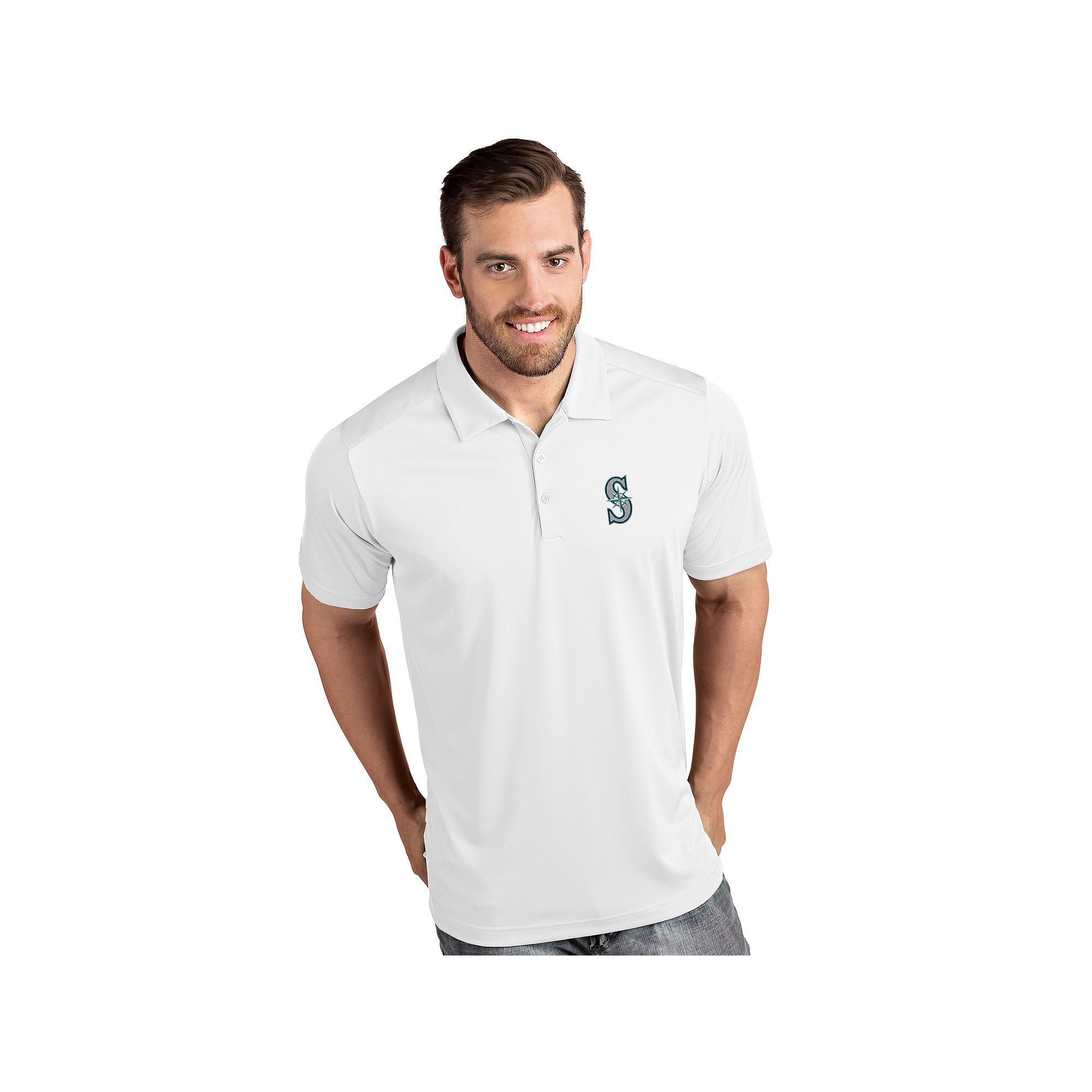Mens MLB Seattle Mariners Antigua Mens Tribute Polo, Size: Small, White