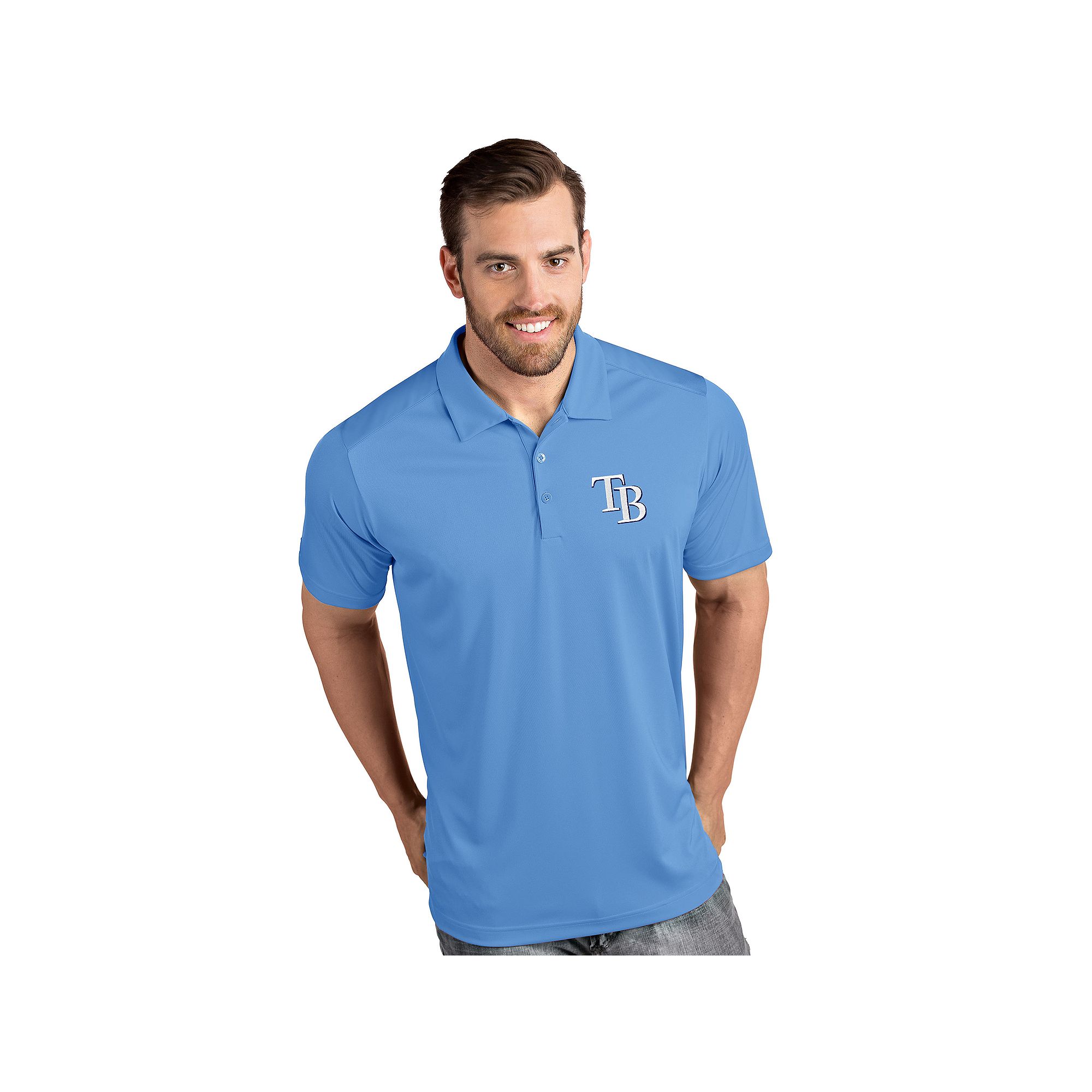Mens MLB Tampa Bay Rays Antigua Mens Tribute Polo, Size: Small, Blue
